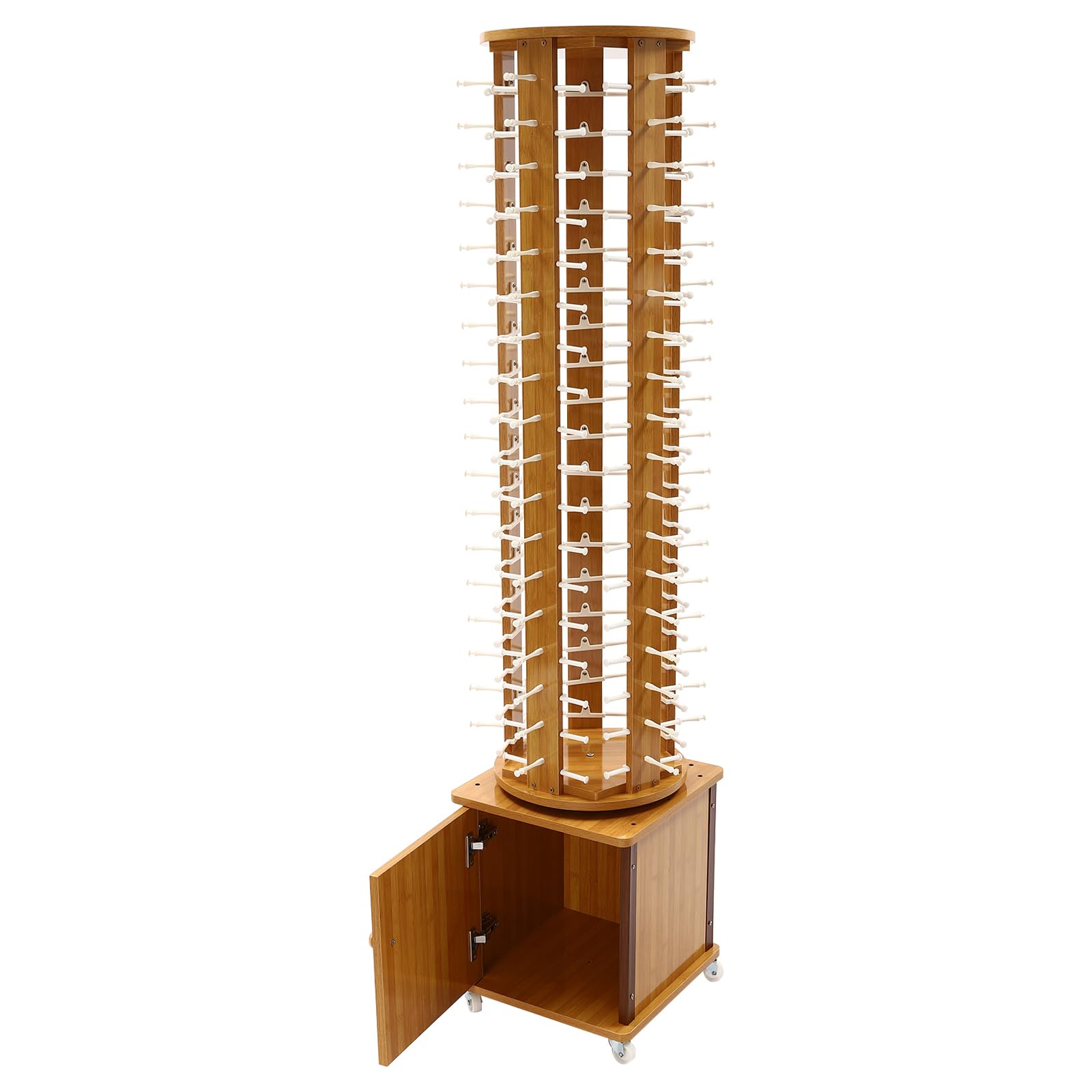 5-Sided Rotating Glasses Display Stand with Wheels - Floor Standing Sunglasses Holder Organizer for 90 Pairs - Perfect for Retail Stores, Optical Shops & Home Eyewear Organization