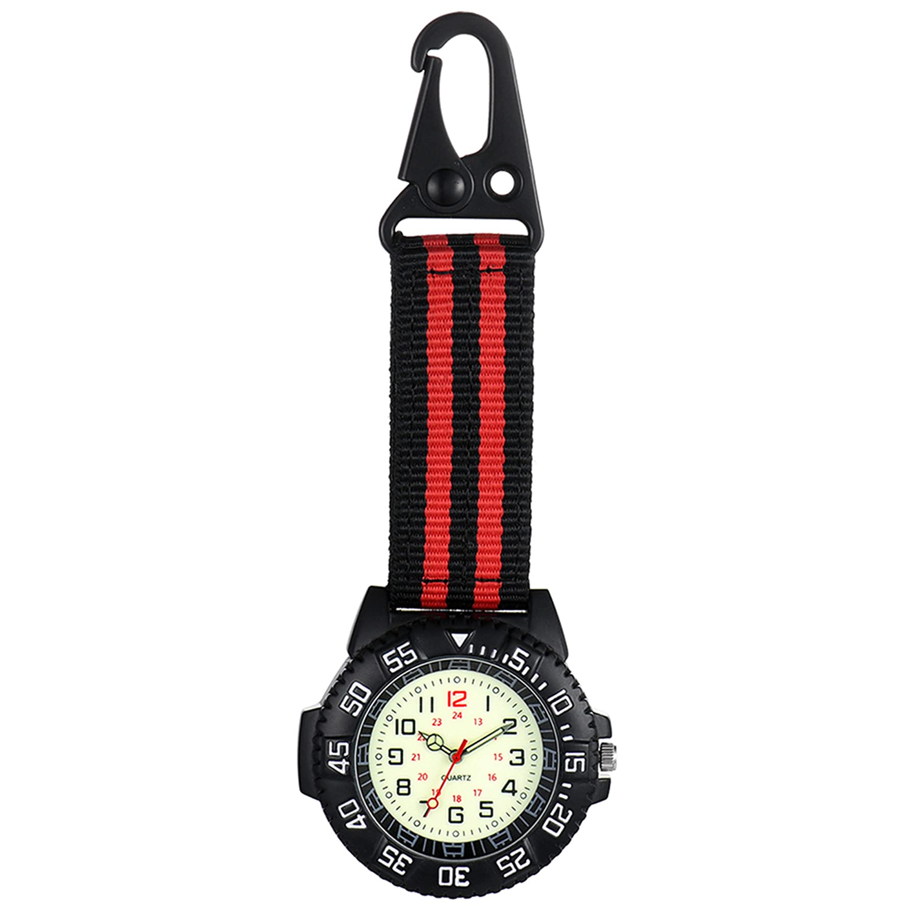JewelryWe Clip-On Pocket Watch for Men & Women - Luminous Dial, Belt Watch Fob - Perfect for Climbing, Hiking, Doctors, Nurses & Outdoor Activities