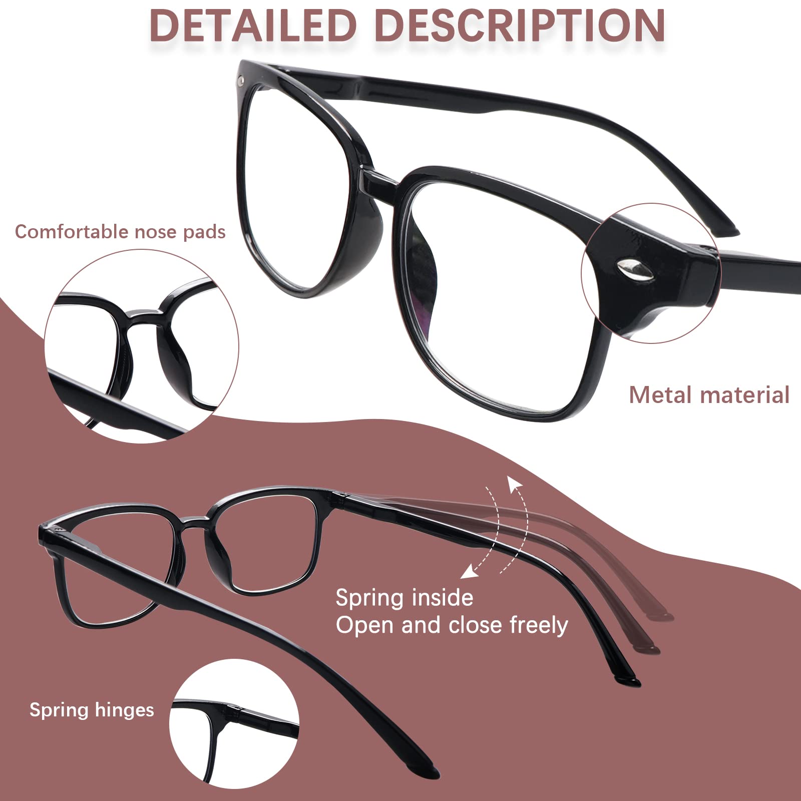 Anti Blue Light Reading Glasses for Women & Men - Progressive Multifocal Lens, Stylish Eyeglass Frames for Computer Work, Gaming & Digital Eye Strain Relief