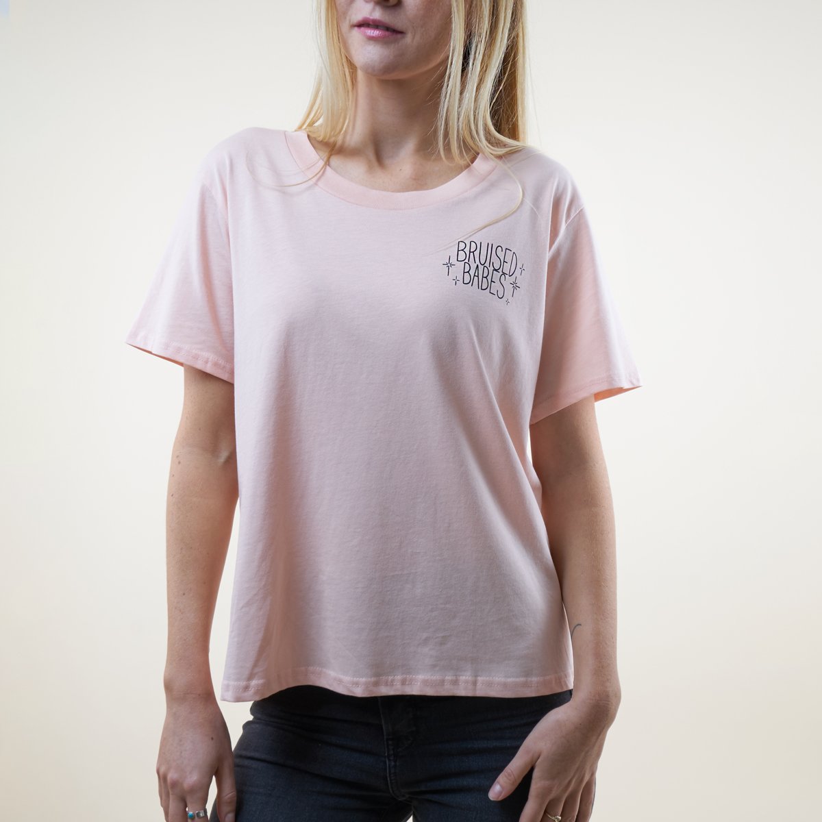 Paradise by Marawa 'Bruised Babes' Pink Cotton T-Shirt - Soft & Stylish Women's Graphic Tee for Casual Wear & Street Fashion
