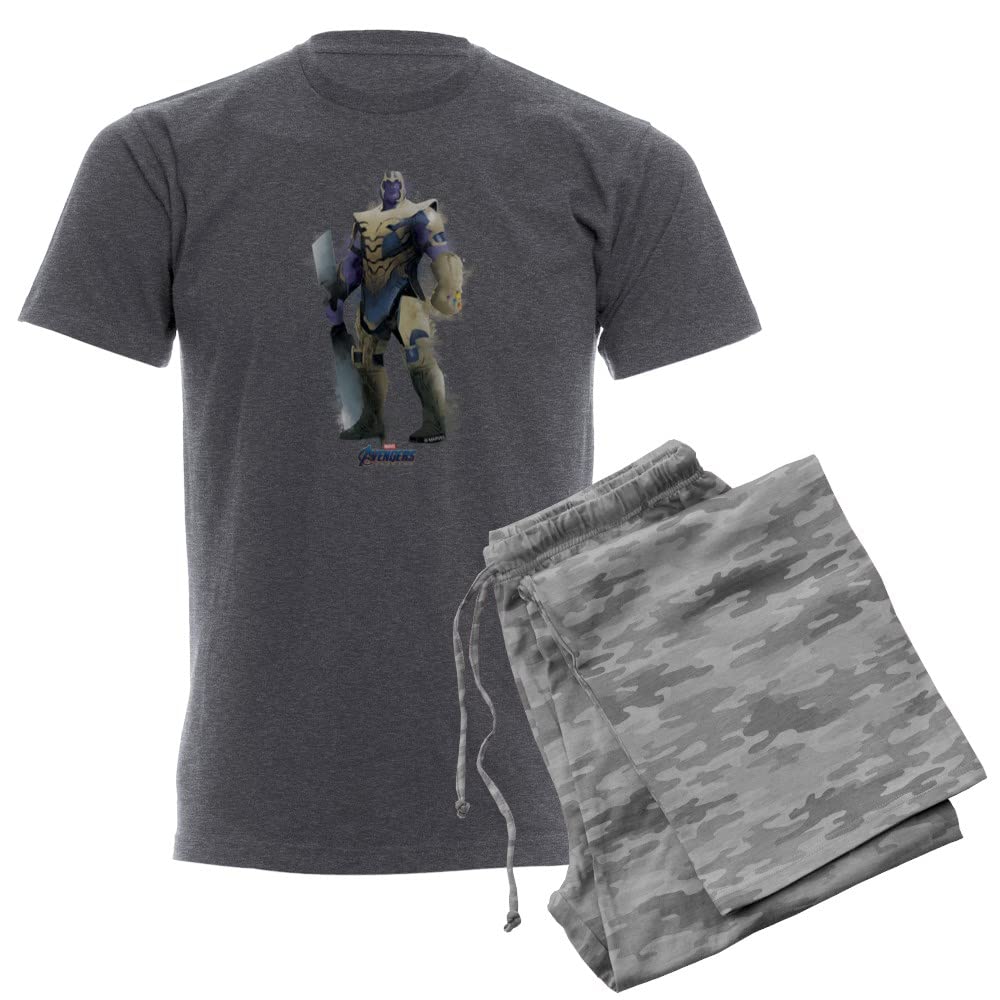 Thanos Men's Charcoal Novelty Pajama Set - Marvel Avengers Sleepwear for Men - Perfect for Cosplay, Halloween & Lounge Wear