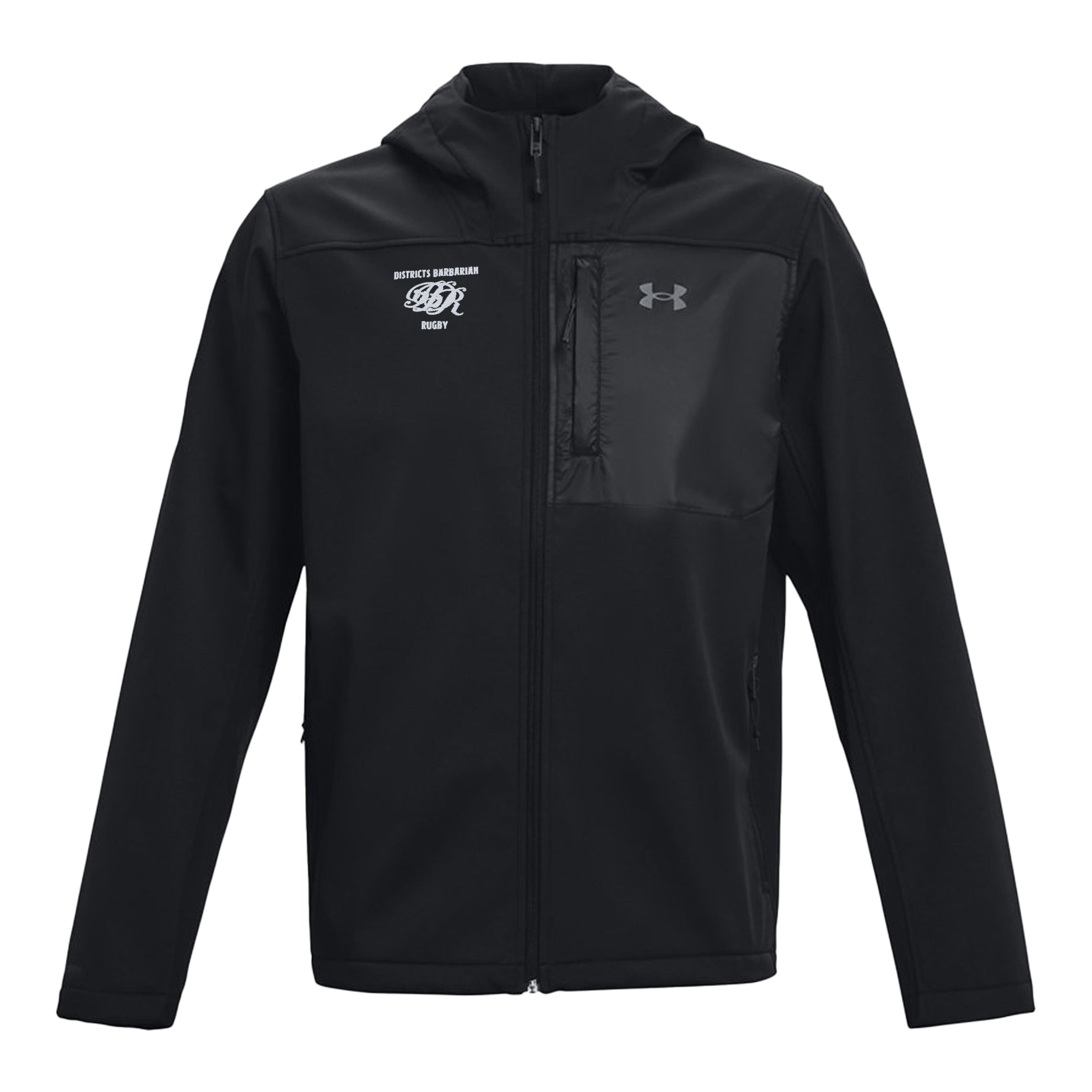 Districts Barbarian RFC Coldgear Infrared Hooded Jacket for Men - Winter Running, Hiking & Outdoor Sports - Windproof & Thermal Insulated Coat