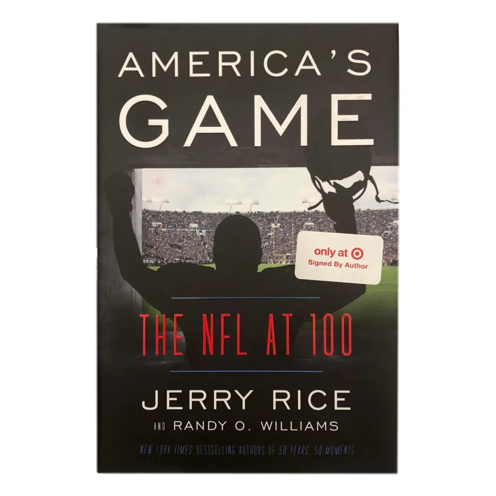 Jerry Rice Autographed Hardcover Book with JSA COA - NFL at 100 America's Game - Perfect for Football Memorabilia Collectors & Sports Fans Display