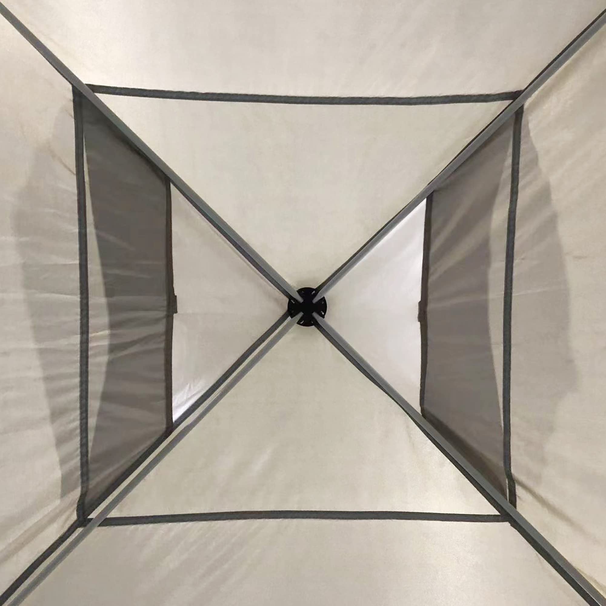 Outsunny 10x10 Feet Pop Up Canopy Tent with Removable Sidewall - Commercial Instant Sun Shelter for Outdoor Events, Parties, Camping & Beach - Includes Wheeled Carry Bag (Beige) | Perfect for Backyard BBQs, Farmers Markets & Tailgating