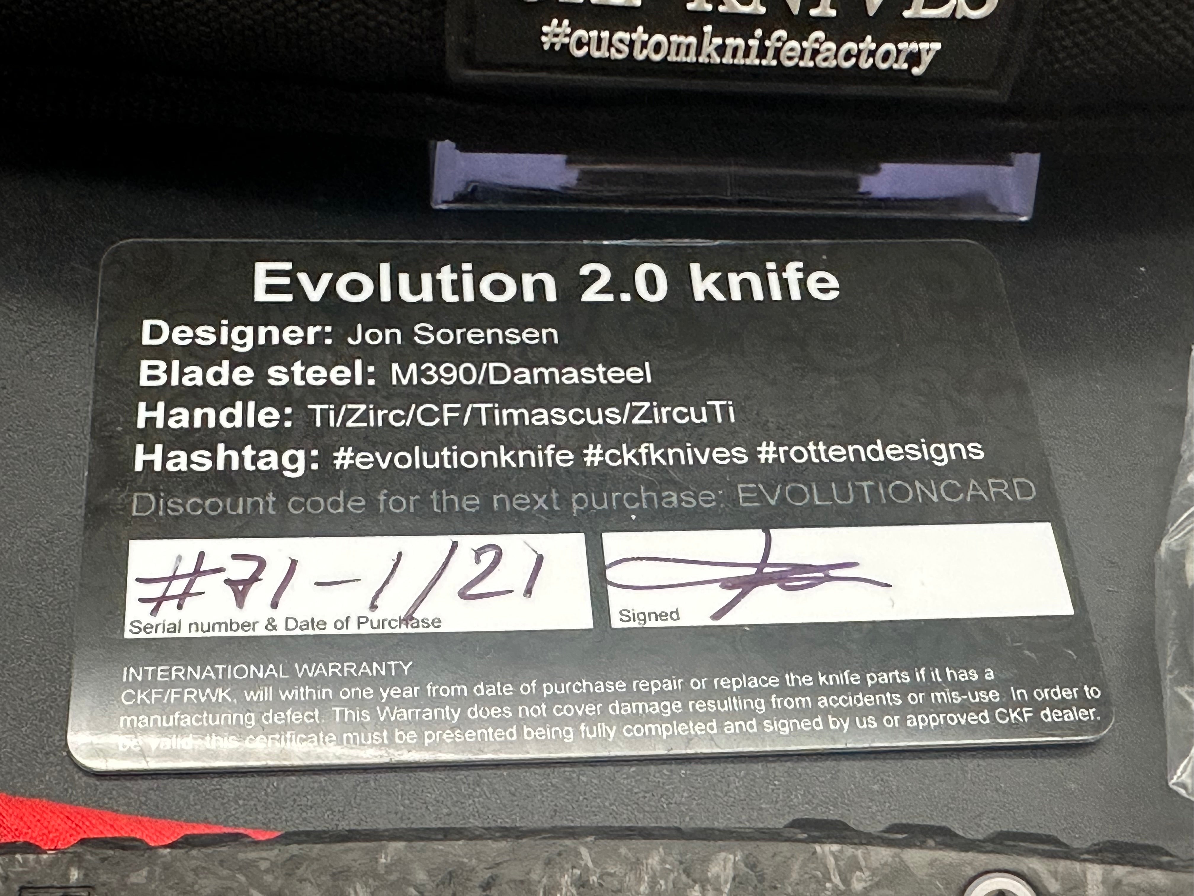 CKF Custom Knife Factory Evolution 2.0 CF #71 - Premium Folding Pocket Knife with Carbon Fiber Handle - Perfect for EDC, Outdoor Adventures & Collectors