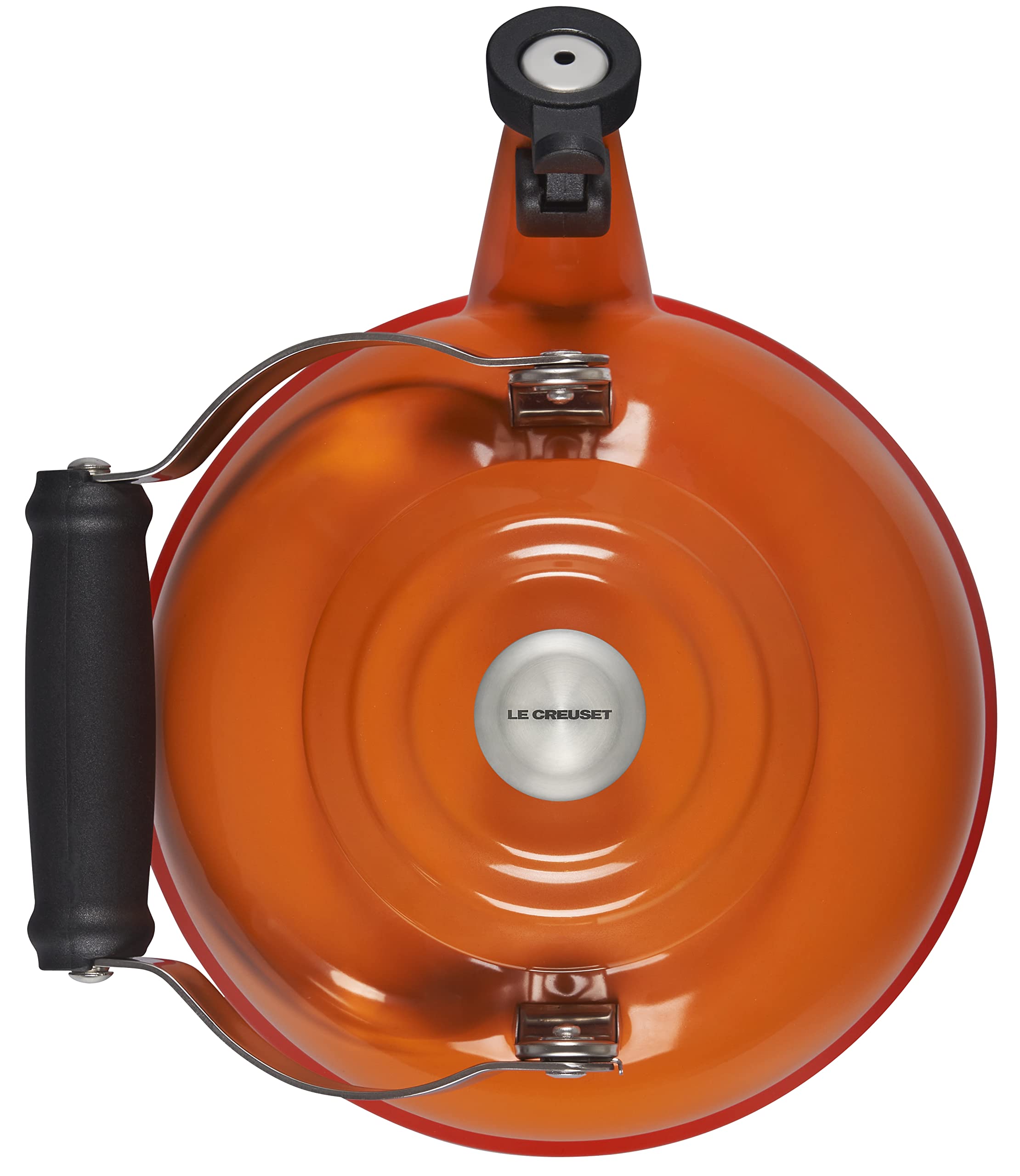 Le Creuset Enamel On Steel Whistling Tea Kettle 1.7 Quart - Flame Red Metal Finish | Classic Stovetop Kettle for Tea, Coffee & Hot Water | Perfect for Home, Kitchen & Gift Giving