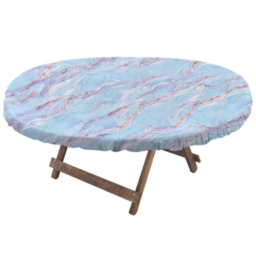 Elegant Marble Oval Tablecloth for Indoor Dining & Outdoor Patio - Waterproof & Wrinkle-Resistant - Fits 42x60 Inch Tables - Perfect for Dinner Parties, Weddings & Holiday Decorations
