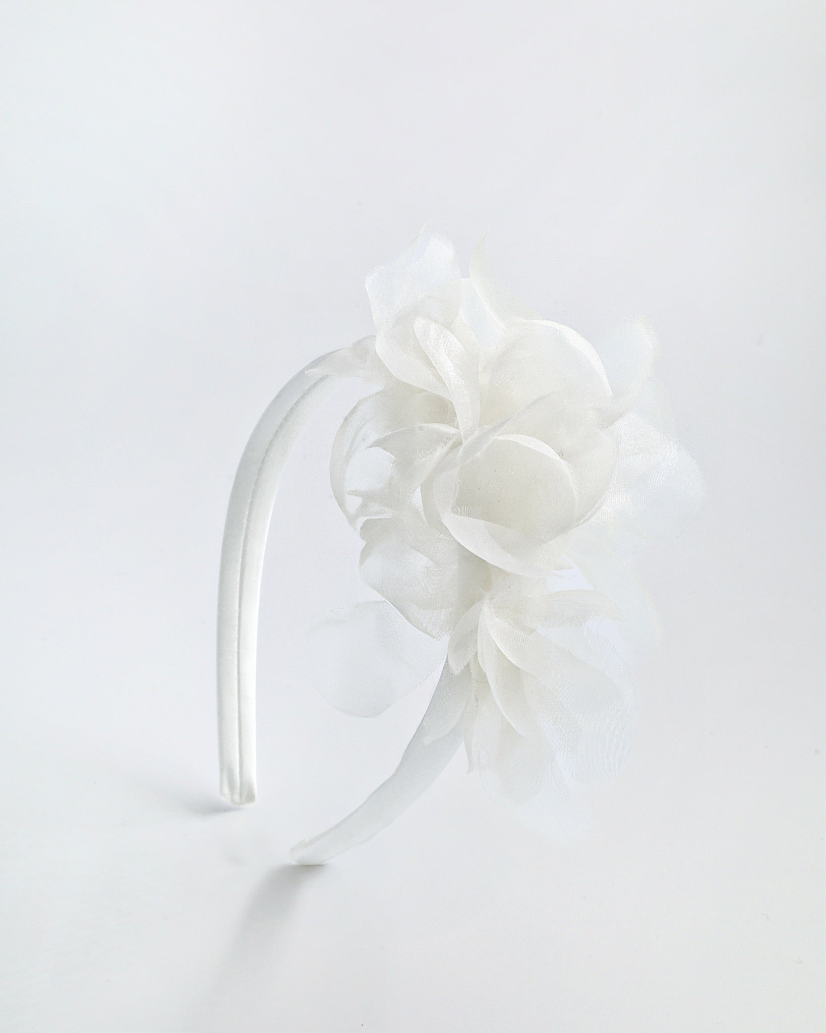 Ophelia Ruffle Flower Headband for Women - Elegant Floral Hair Accessory for Weddings, Parties & Special Occasions
