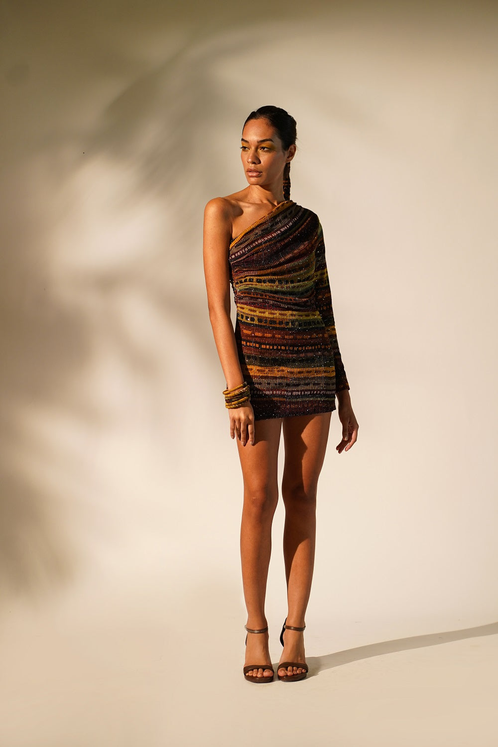 Multicolor Striped One Shoulder Short Dress for Women - Perfect for Summer Parties, Beach Vacations & Night Out
