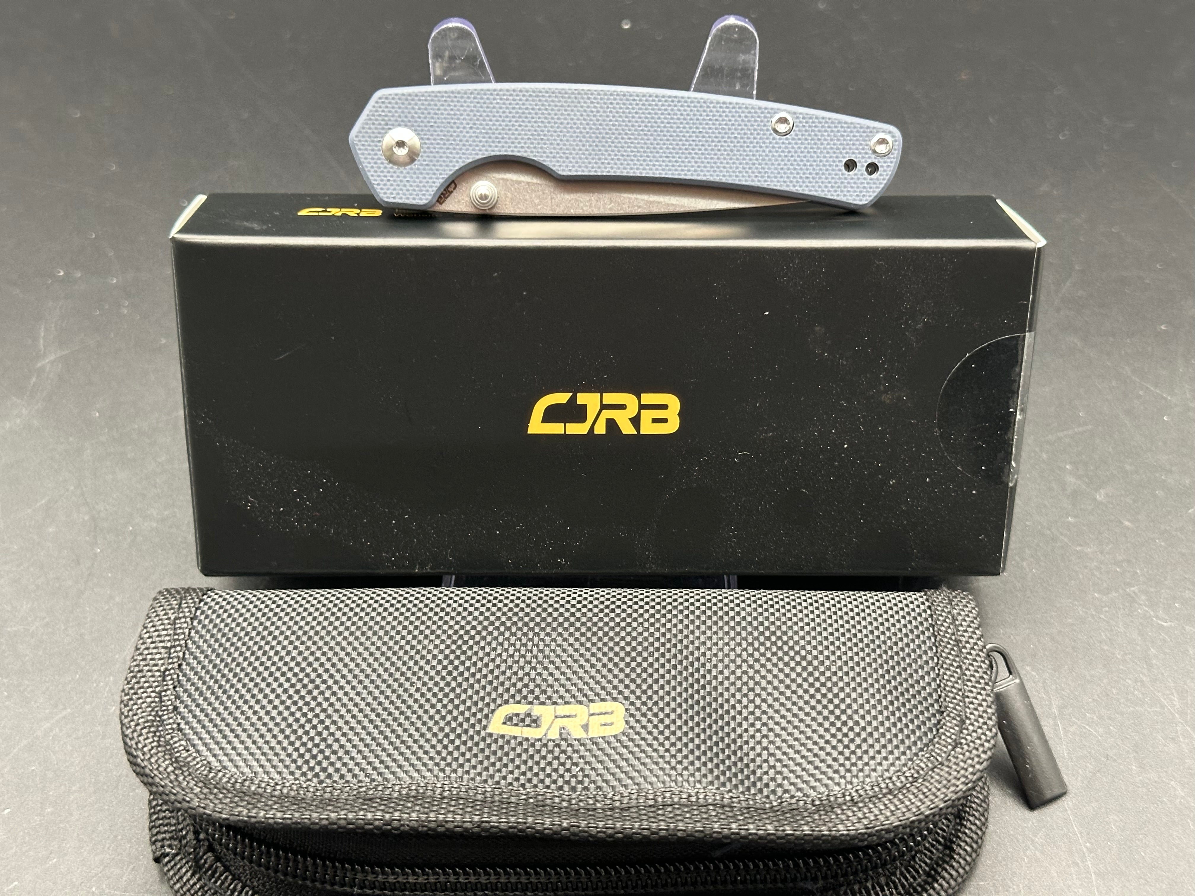 CJRB KAIN Gray G10 & Aluminum Handle Folding Pocket Knife with AR-RPM9 Steel Blade - EDC, Outdoor, Camping & Survival Gear