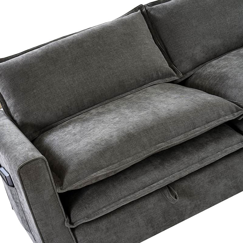 Comfortable Storage Sofa with Dual Layer Cushions & Wide Armrests - Perfect for Living Room, Bedroom, and Small Space Relaxation