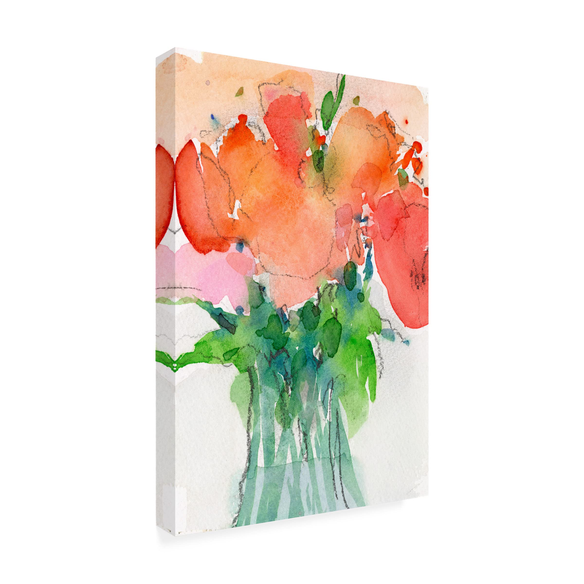 Samuel Dixon 'Cheerful Bouquet II' Floral Canvas Wall Art Print - 16x24 Inches - Vibrant Home Decor for Living Room, Bedroom & Office