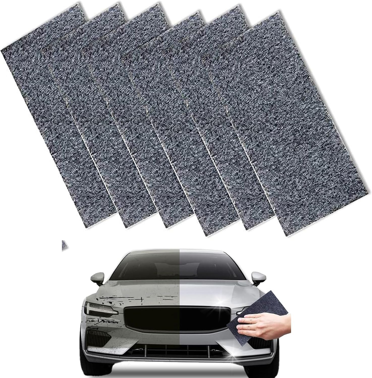 2025 Nano Sparkle Cloth 6-Pack - Premium Car Scratch Remover for Paint Repair & Water Spot Removal - Scratch Eraser Cloth Kit for Cars, SUVs & Motorcycles (Gray) - Perfect for DIY Auto Detailing & Paint Restoration at Home