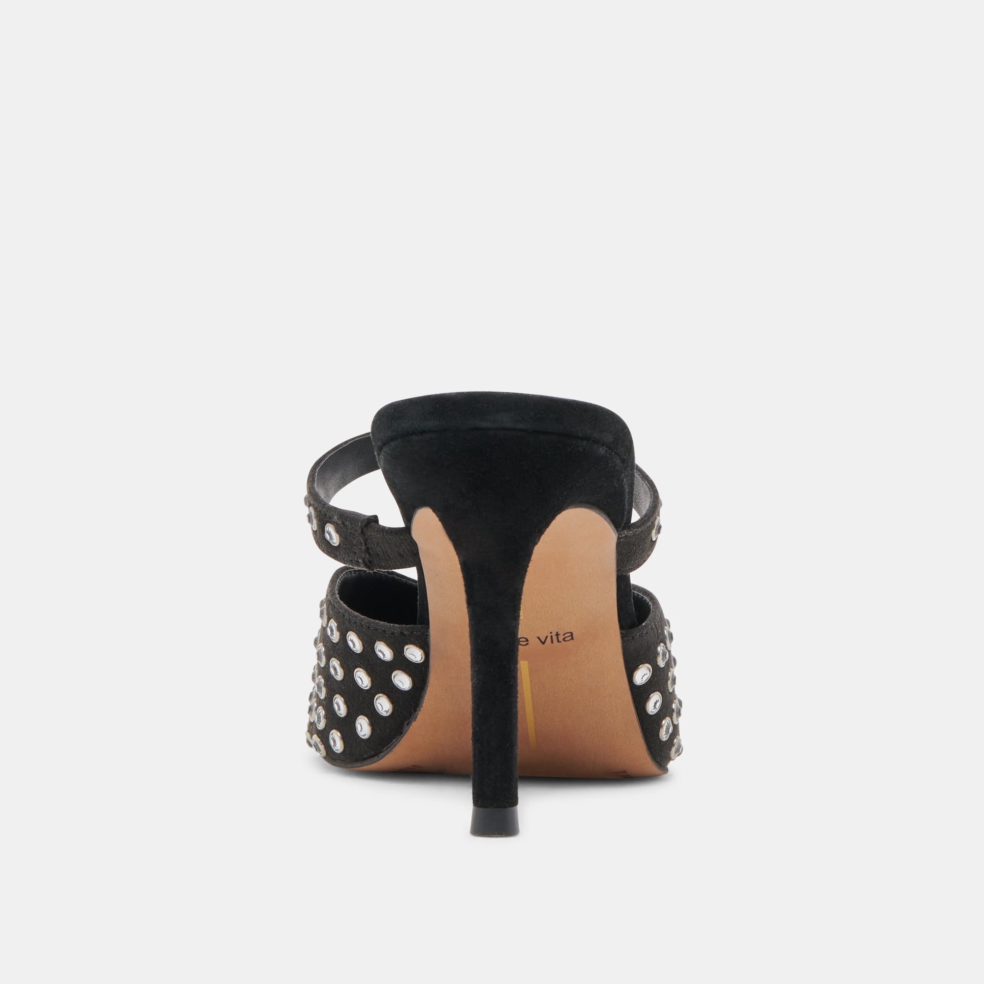 KANIKA Black Crystal Stud Heels - Women's Fashion High Heel Sandals for Parties, Weddings & Evening Events