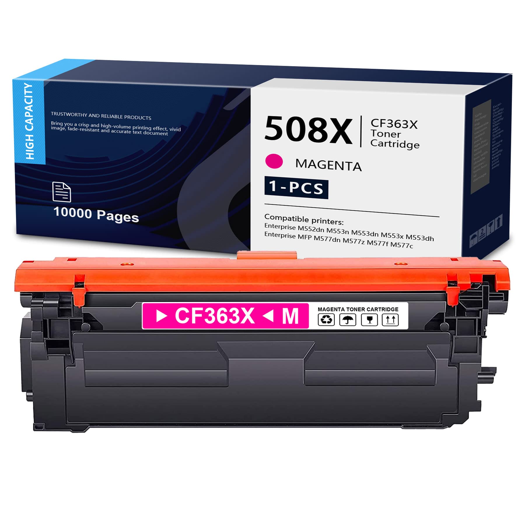 DOPHEN 508X CF363X Magenta Toner Cartridge - 1 Pack High Yield Replacement for HP M552dn M553n M553dn M553x M553dh MFP M577 Series Printers - Perfect for Office Printing, School Projects & Home Office Use