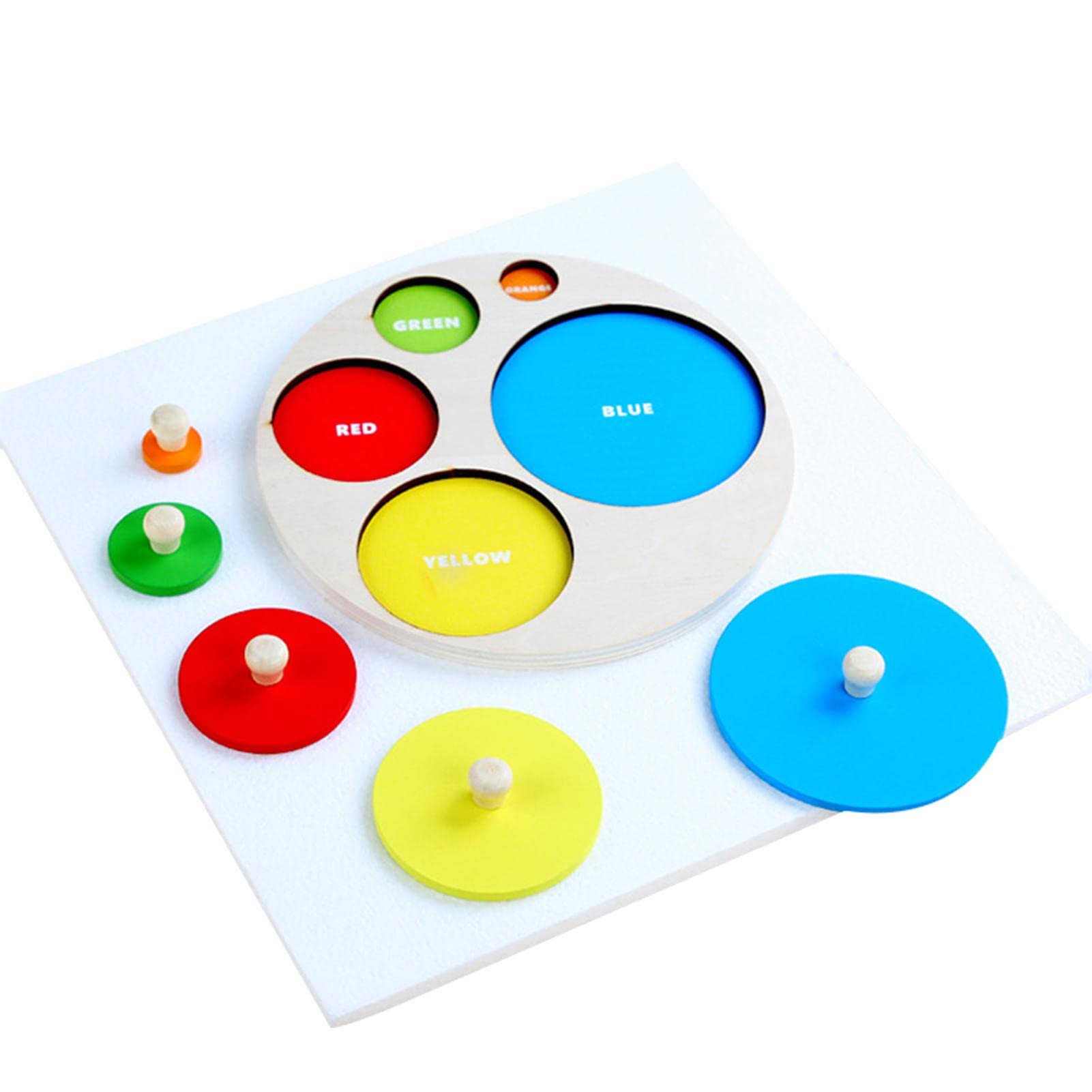 Montessori Geometric Shape Puzzle for 1 Year Old - Wooden Jumbo Knob Sensory Toys for Toddlers - Early Learning Shapes Puzzle for Boys & Girls - Perfect for Daycare, Preschool & Home Playtime