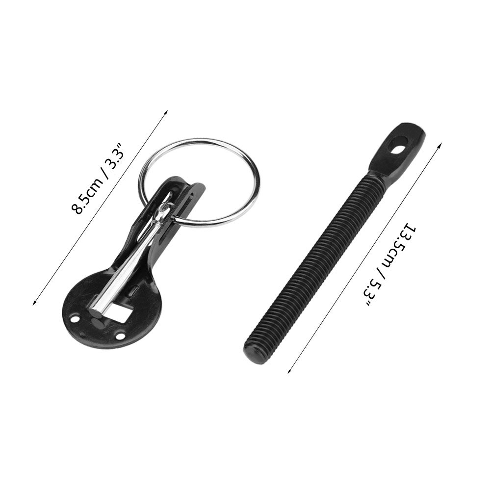 Universal Hood Pin Lock Kit - Black Bonnet Hood Pins & Latch for Racing & Sports Cars | Secure Engine Bay for Track Days & Car Shows