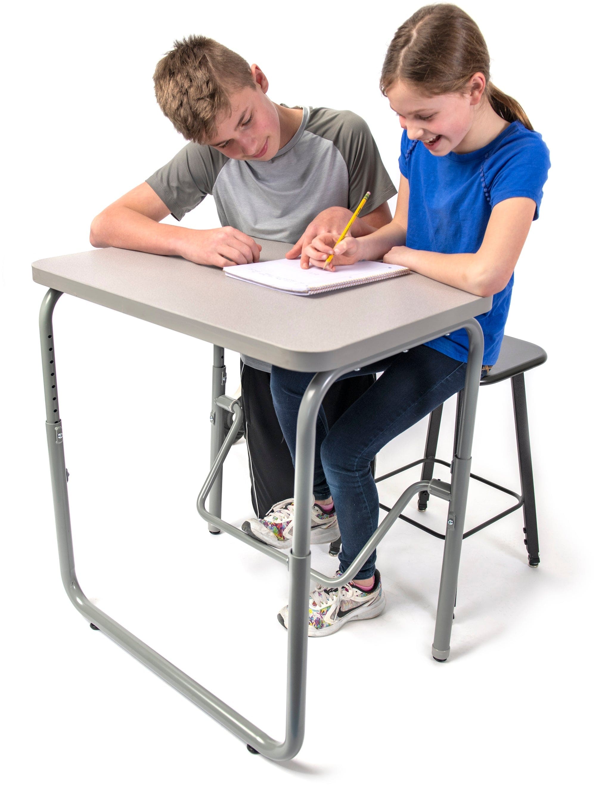 Safco AlphaBetter 2.0 Height-Adjustable Student Desk with Pendulum Bar - 22