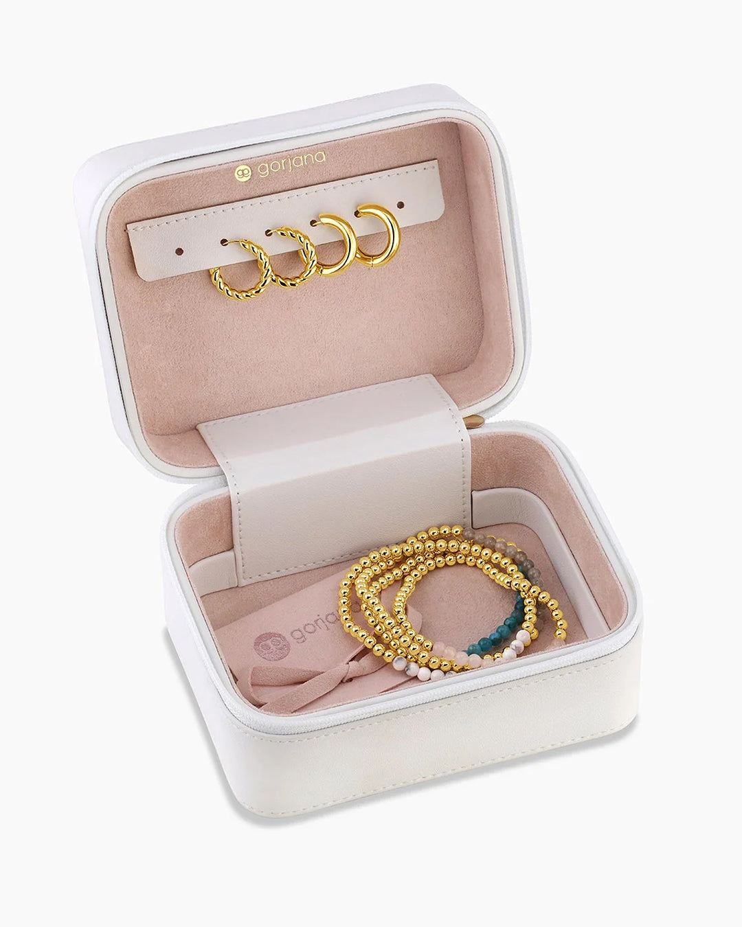 Elegant Jewelry Organizer Box - Travel Jewelry Case with Mirror & Storage Compartments - Perfect for Necklaces, Rings, Earrings & Bracelets - Great for Home, Travel & Gift Giving