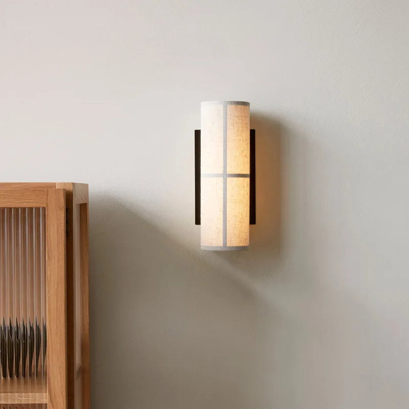 Lina Woven Fabric Wall Lamp - Modern Handwoven Rattan Light Fixture for Bedroom, Living Room & Nursery - Soft Ambient Lighting for Cozy Home Decor