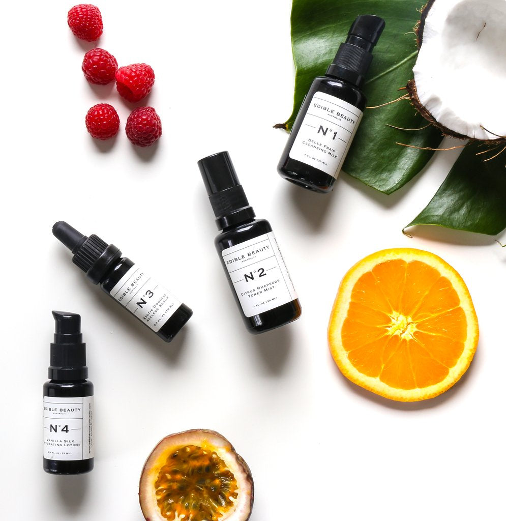 Edible Beauty Australia On The Fly Travel Set - Core 4 Travel Kit for Skincare | Portable Beauty Essentials for Vacation & Business Trips