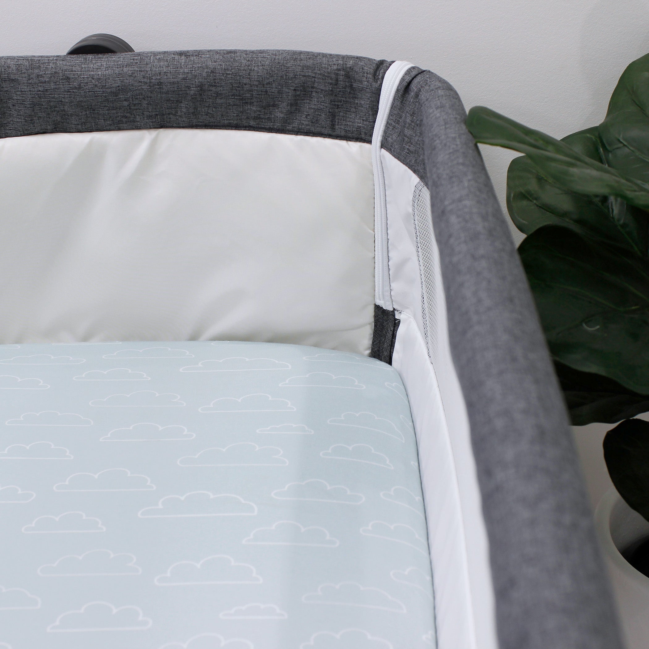 Nordic 2-Pack Jersey Cotton Co-Sleeper & Bedside Sleeper Fitted Sheets - Dusty Sky & Mint - Soft & Breathable for Baby Bassinet & Crib - Perfect for Nursery, Daycare & Travel