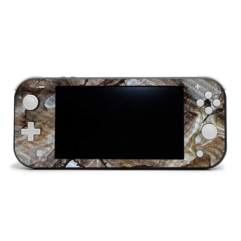 Premium Carbon Fiber Skin for Nintendo Switch Lite - Brown Marble Design | Protective & Durable Gaming Accessory | Easy to Apply & Remove | Made in USA | Perfect for Travel, Gaming Parties & Everyday Protection (CF-NISWILIT-Brown Marble)