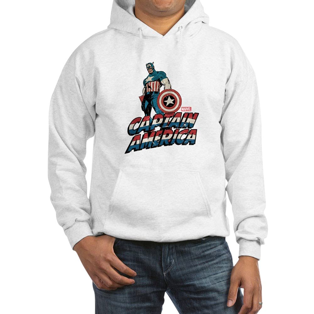 Captain America Classic Hooded Sweatshirt | Marvel Superhero Apparel | Men's & Women's Pullover Hoodie | Perfect for Cosplay, Comic Con & Casual Wear