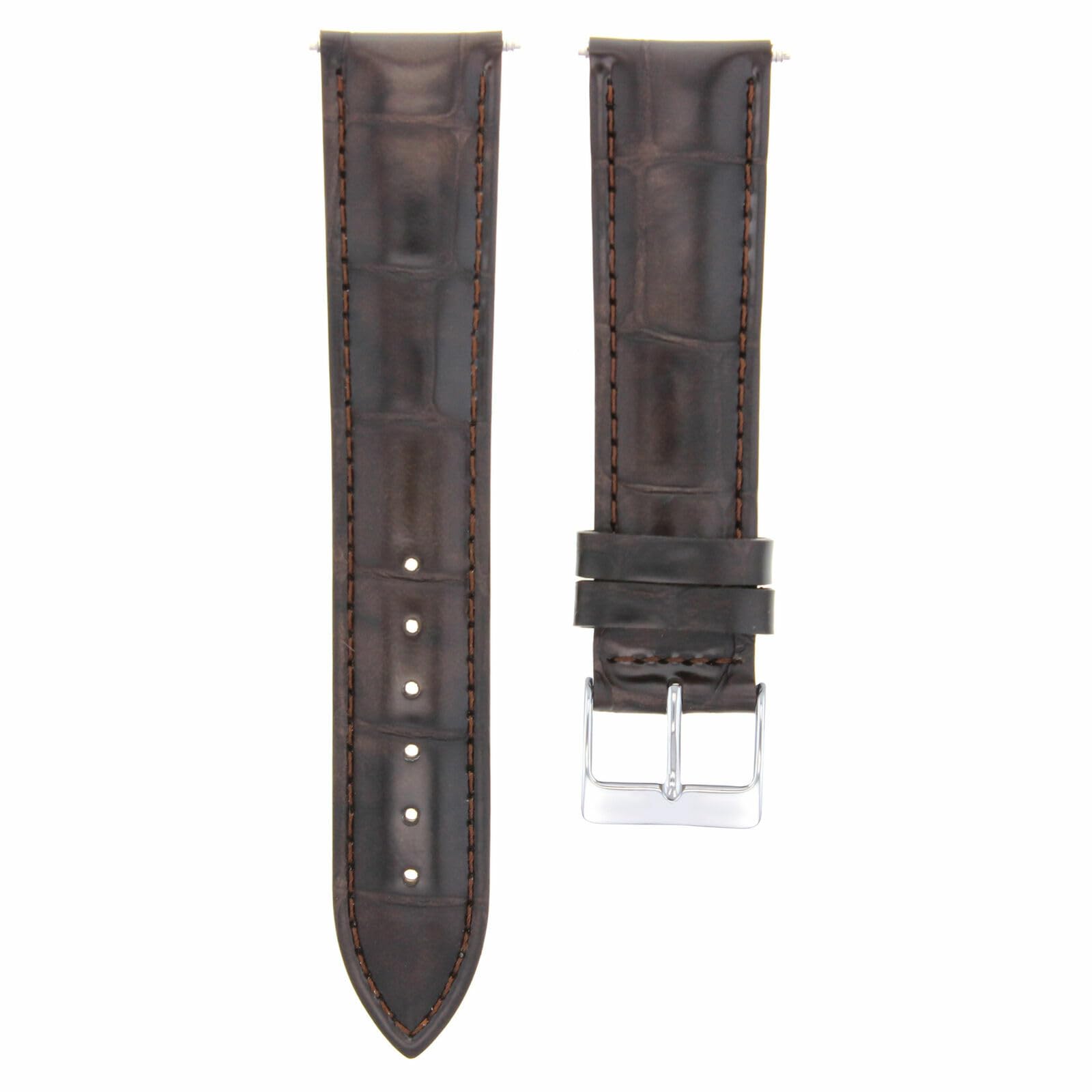 20mm Genuine Leather Watch Band Strap for Omega Speedmaster & Seamaster Planet Ocean - Dark Brown Replacement Strap | Perfect for Business, Casual & Formal Occasions