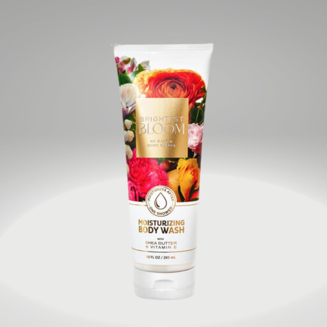 Brightest Bloom Moisturizing Body Wash with Shea Butter & Vitamin E - Hydrating & Nourishing Shower Gel for Soft Skin - 10 fl oz (295ml) - Perfect for Daily Shower Routine & Self-Care Moments