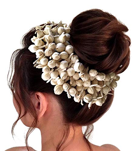 1884 Juda Bun Hair Flare Gajra - White Hair Accessories for Women | Perfect for Weddings, Parties & Traditional Events (Pack of 1)