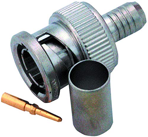 Amphenol RF 31-70008 BNC Plug Straight Crimp Connector 75 Ohm for Coaxial Cable - Perfect for CCTV, Audio/Video Equipment & RF Applications
