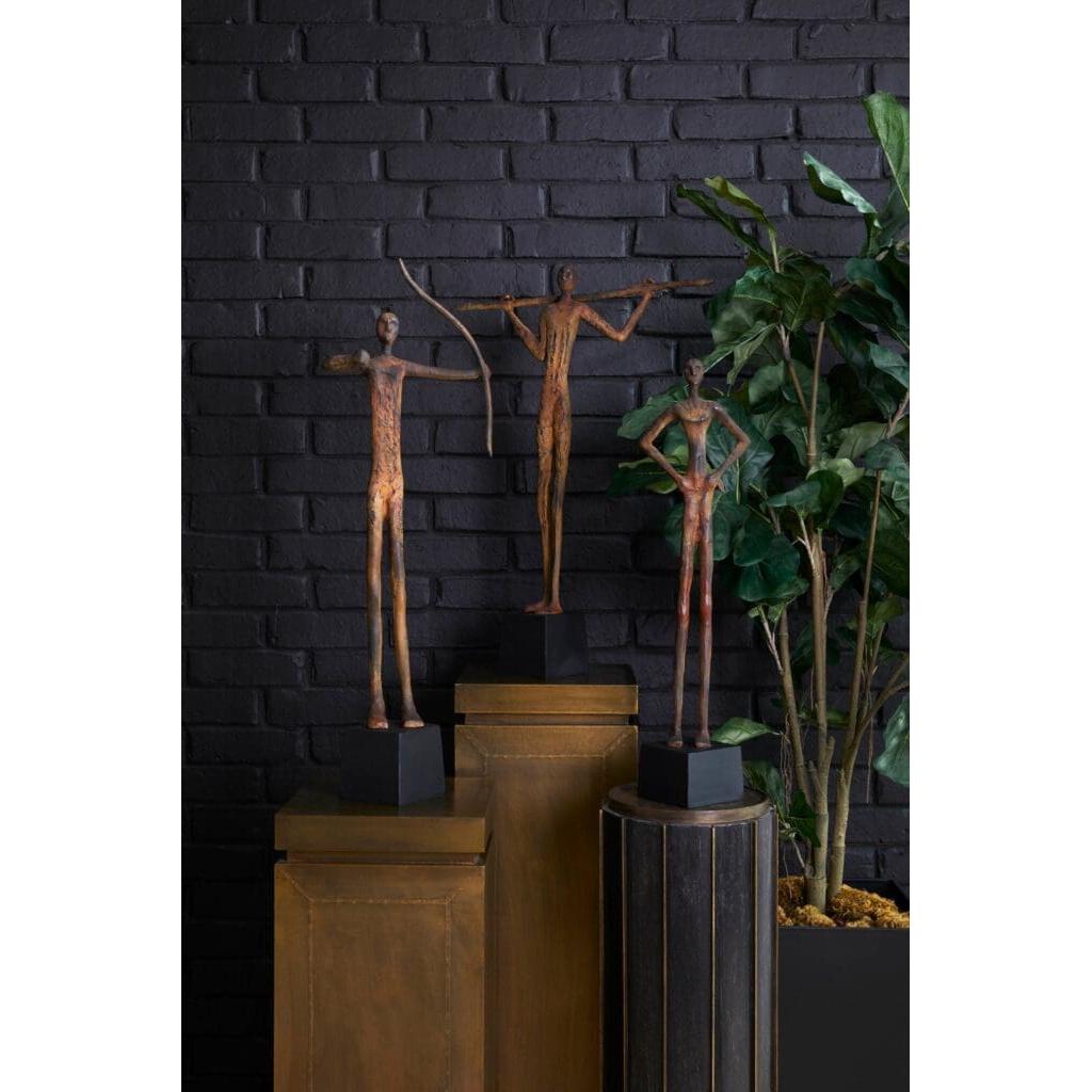Cyan Design 11674 Maasai Gatherer Human Figure Sculpture - Rustic Finish African Tribal Decor for Home, Office & Garden Decorations