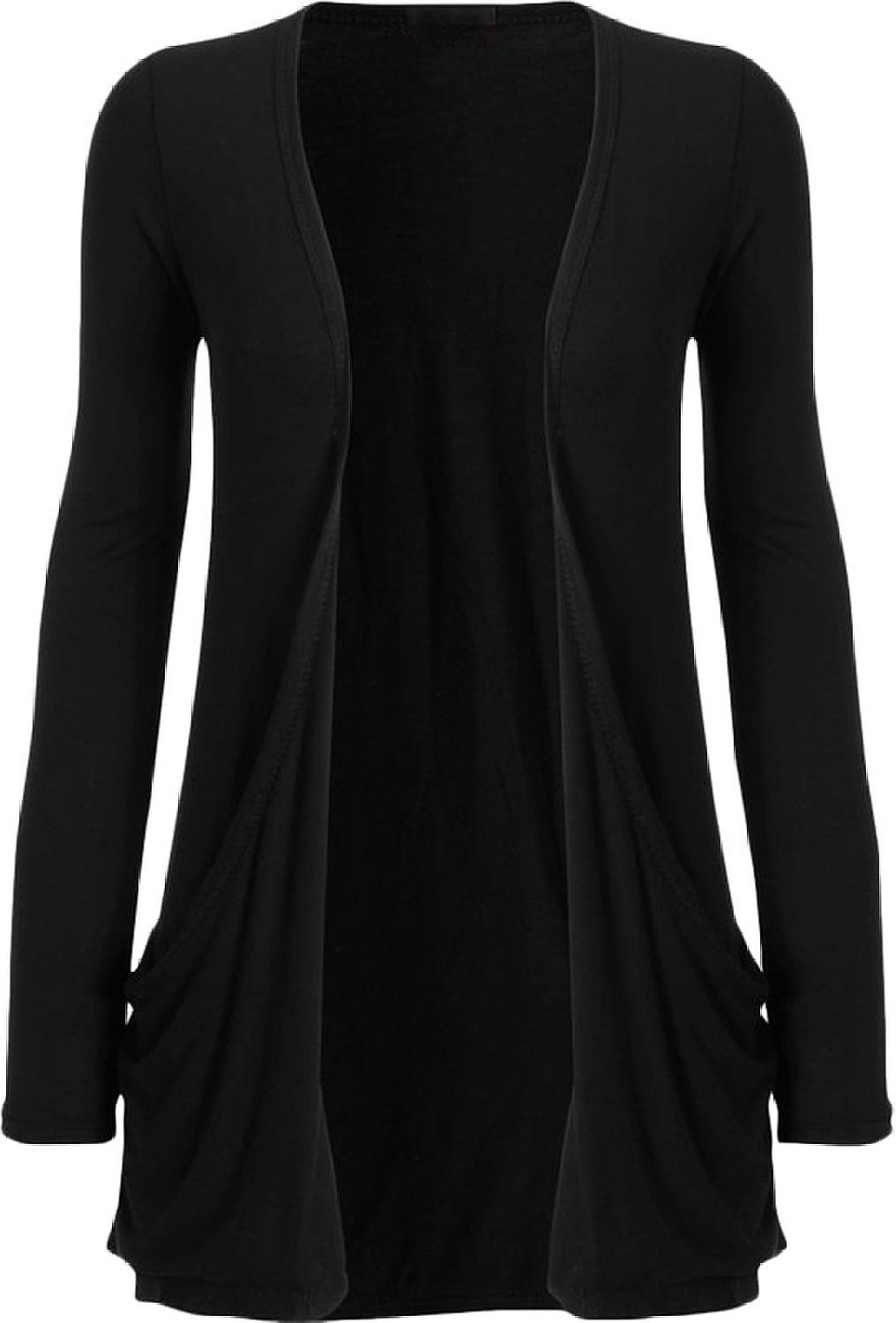 Plus Size Women's Open Front Drop Pocket Boyfriend Cardigan - Cozy Oversized Knit Sweater for Casual Wear, Layering & Loungewear