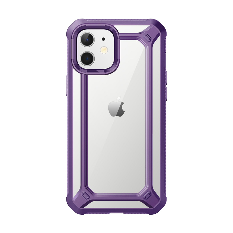iPhone 12 Mini 5.4 Inch Clear Protective Case | Unicorn Beetle Exo Series | Shockproof & Scratch-Resistant Cover | Purple | Perfect for Everyday Use & Outdoor Activities