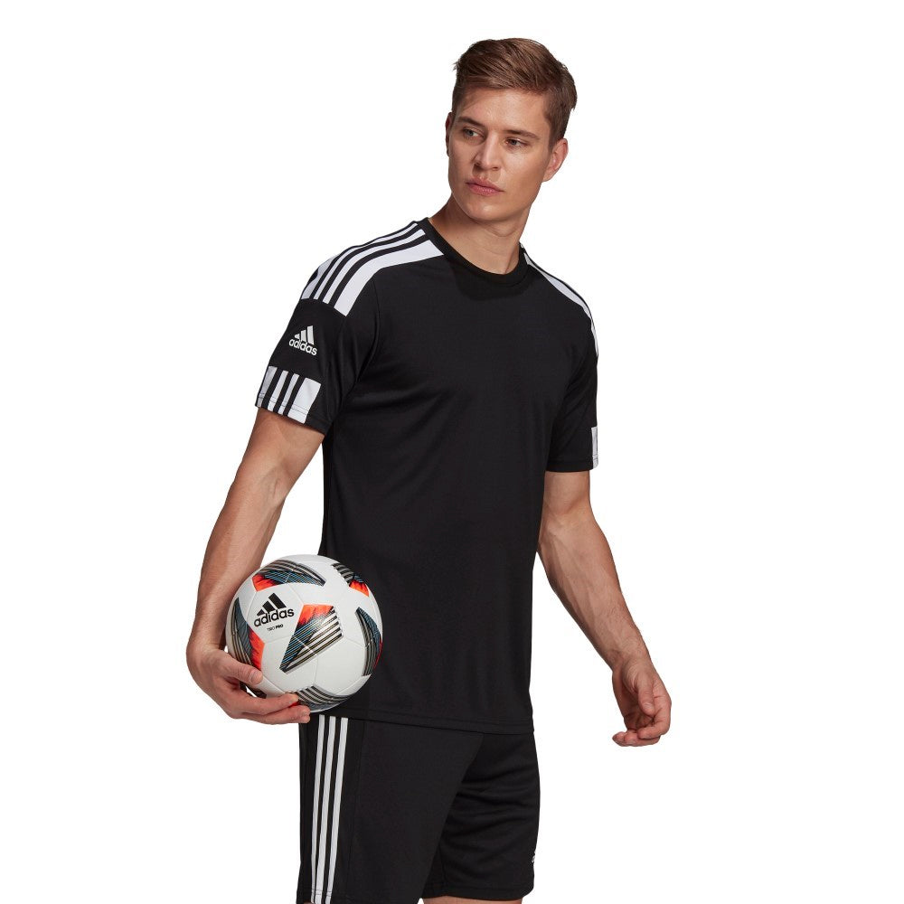 Adidas Adult Squadra 21 Soccer Jersey - Black & White - Breathable Performance Shirt for Men - Perfect for Training, Matches & Fan Wear