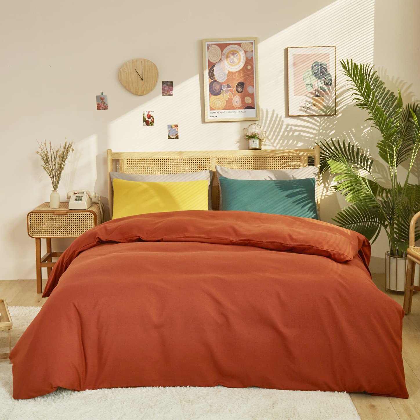 Premium Cottonight Burnt Orange Comforter Set - California King Size, Soft Breathable Caramel Bedding with Rust & Terracotta Accents - Cozy Quilted Blanket for Women & Men - Perfect for Master Bedrooms, Guest Rooms & Winter Warmth