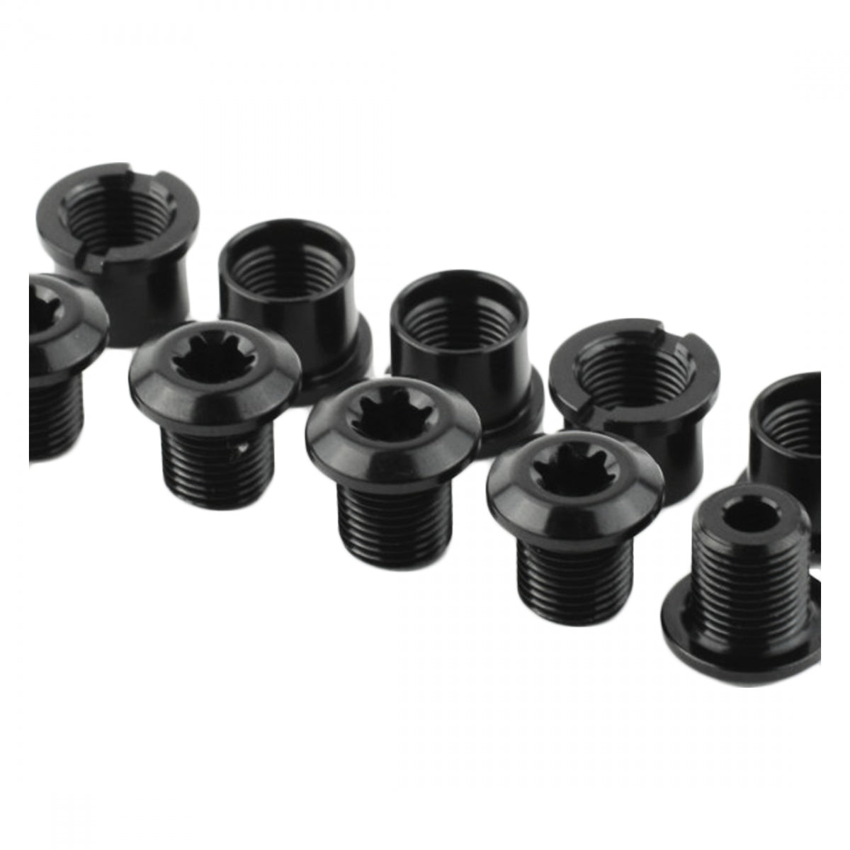 absoluteBLACK Chainring Bolt Set - Short Bolts and Nuts (4-Piece, Black) | Perfect for Bicycle Maintenance & MTB Upgrades