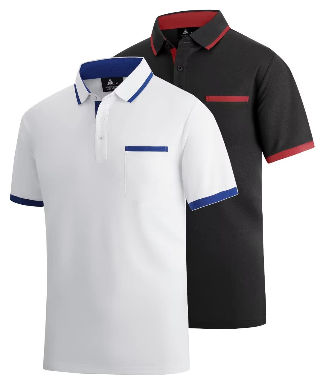 SWISSWELL Men's Moisture Wicking Polo Shirts - Breathable Mesh Tennis & Sports T-Shirt for Golf, Running, Gym Workouts & Casual Wear
