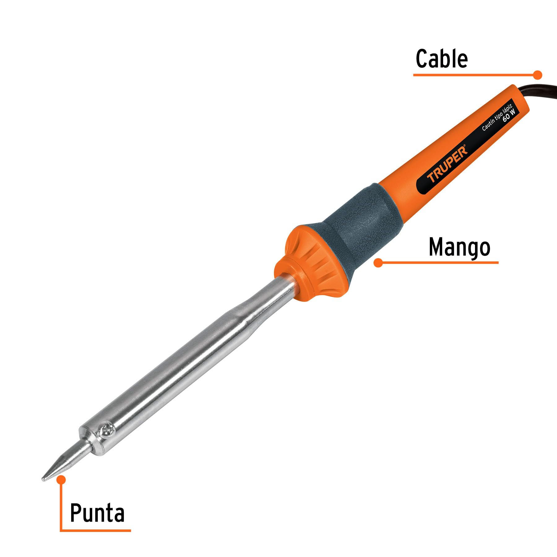 Truper CAU-60 60W Electric Soldering Iron Kit - Professional DIY Tool for Electronics Repair, Jewelry Making & Home Improvement Projects