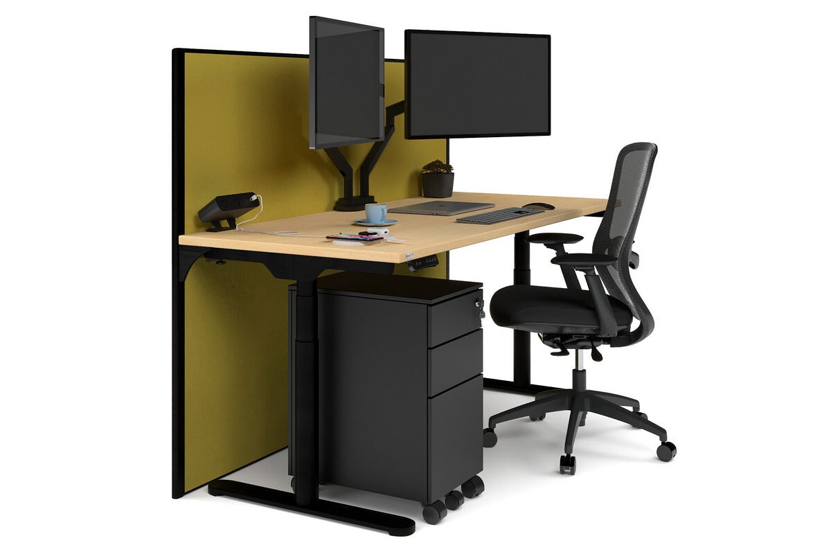 Premium Adjustable Height Single Workstation Desk - 1600L x 700W Size - Ideal for Home Office, Study & Workspace Ergonomics