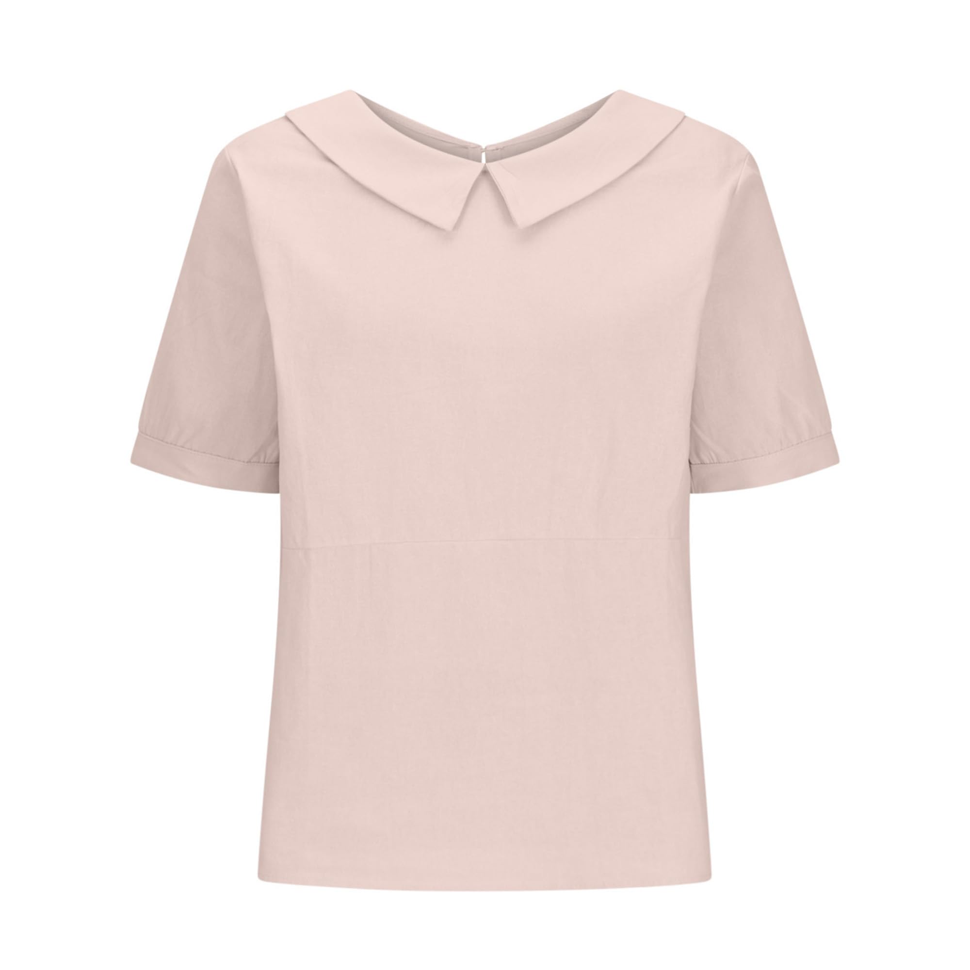 Women's Cotton Peter Pan Collar Blouse - Cute Puff Sleeve Summer Tunic Top for Casual Wear | Perfect for Office, Date Night & Summer Outfits