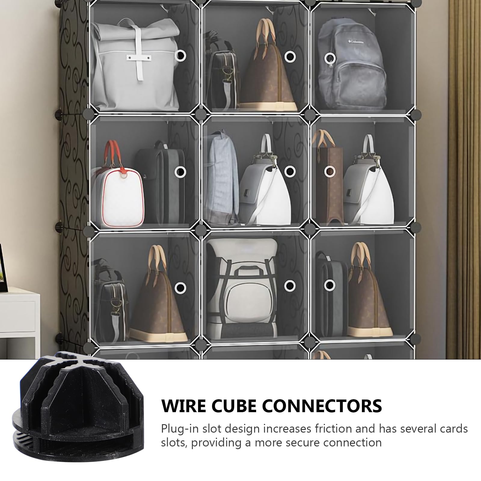 DOITOOL 20-Piece Plastic Wire Cube Storage Connectors - DIY Modular Closet Organizer & Wire Shelf System for Home, Office, and Garage Storage Solutions