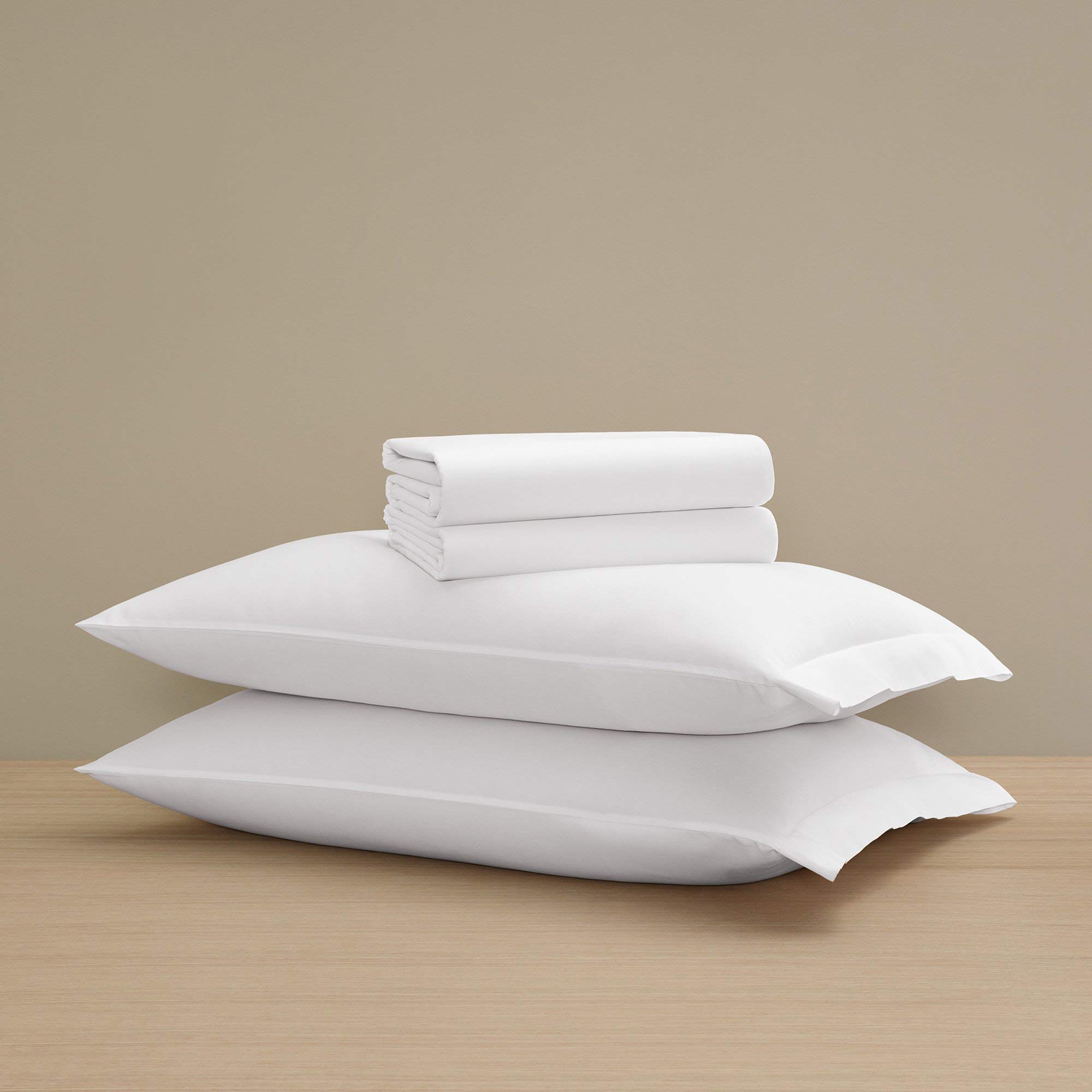 H by Frette Sateen Classic Queen Sheet Set - 100% Cotton Luxury All-White Bedding Set with Pillowcases, Top Sheet & Fitted Sheet for Hotel-Style Comfort in Master Bedroom or Guest Room