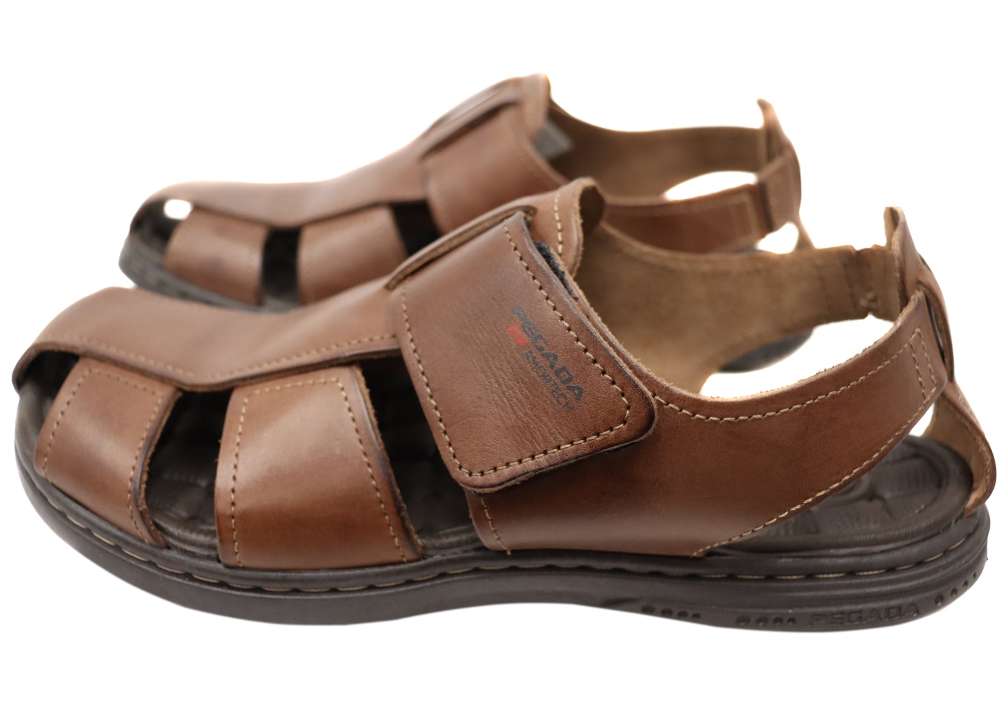 **Pegada Kedge Men's Leather Comfortable Sandals – Handmade in Brazil – Perfect for Beach, Travel & Casual Wear**