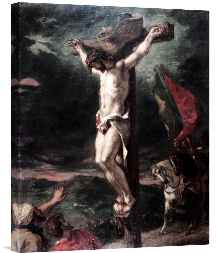 Eugene Delacroix Crucifixion Canvas Wall Art Print - Gallery Wrapped Giclee Reproduction - Religious Home Decor & Church Wall Art