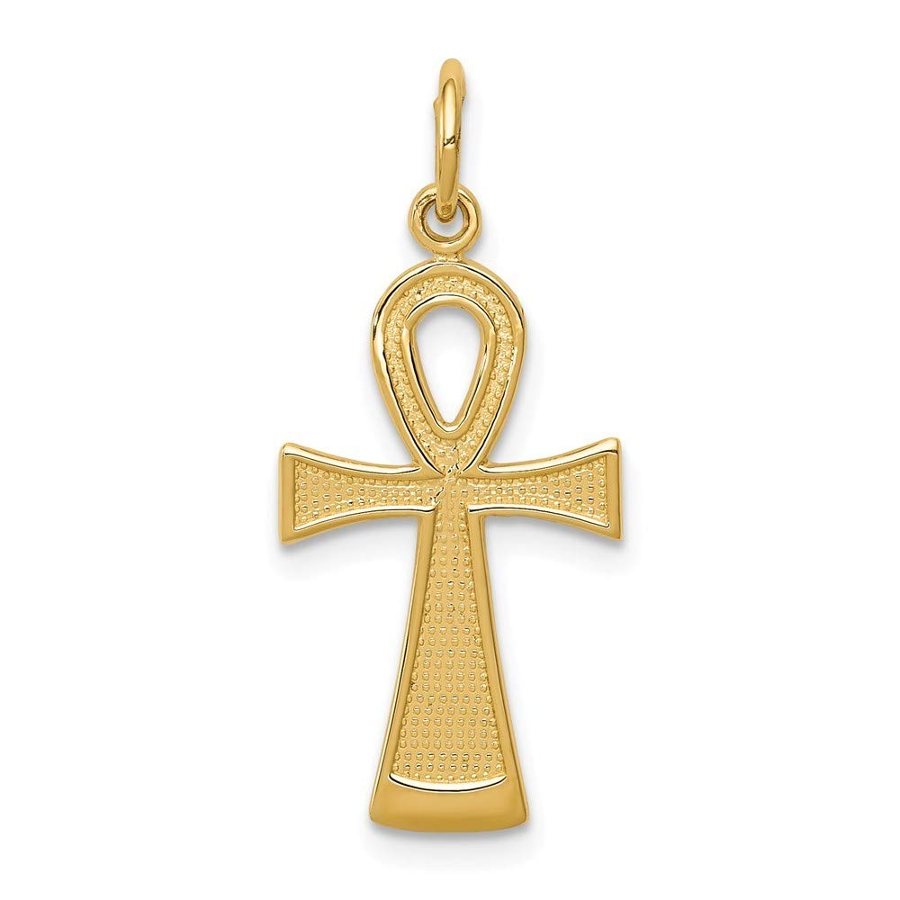 14K Yellow Gold Ankh Cross Pendant Necklace - Religious Faith Jewelry Gift for Women - 17x10mm, 19x12mm, 24x12mm, 28x18mm, 34x22mm Sizes - Perfect for Spiritual Protection, Meditation & Everyday Wear