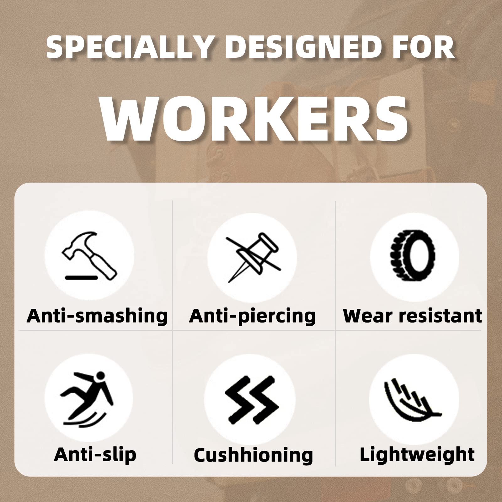 **Steel Toe Work Boots for Men & Women - Waterproof, Slip-Resistant Safety Shoes for Construction & Outdoor Work - Heavy Duty Protective Footwear**