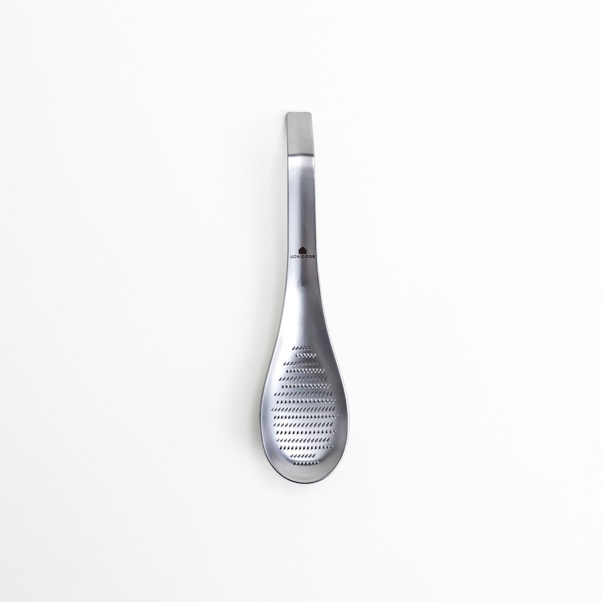 Japanese Grater Spoon - Stainless Steel Microplane Zester for Ginger, Garlic & Citrus - Perfect for Cooking, Baking & Garnishing Dishes