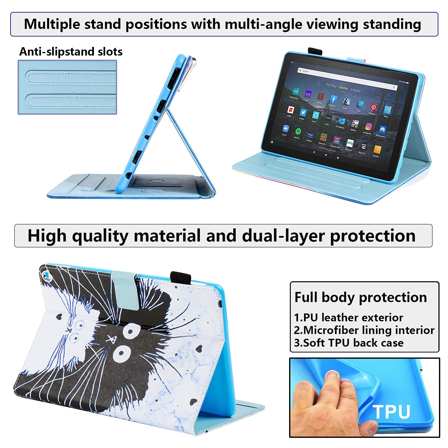 Fire HD 10 Tablet Case 2021 (11th Gen) & Kindle Fire HD 10 Plus 10.1